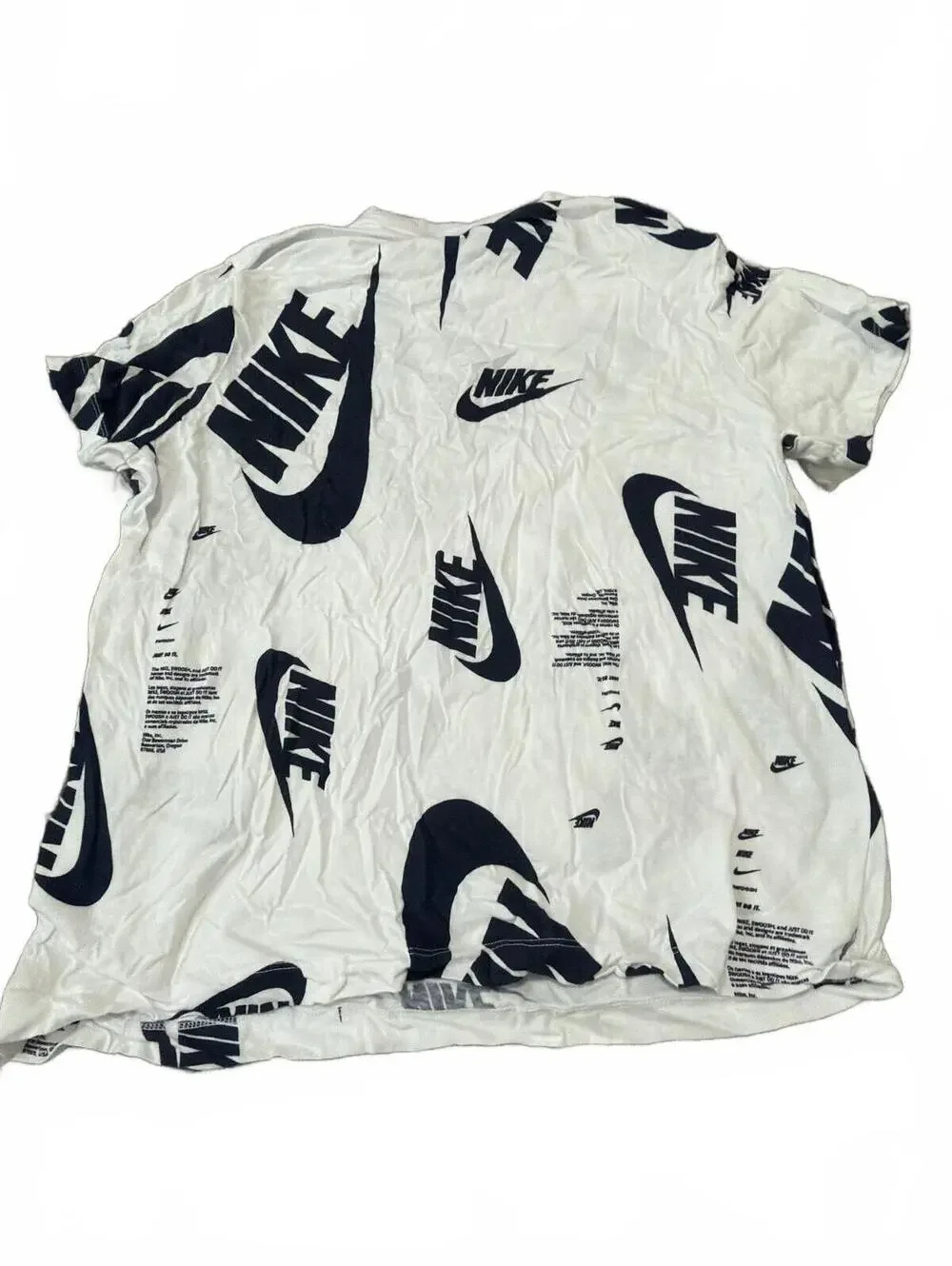 Nike Boys White Logo Print T-Shirt L+ Husky